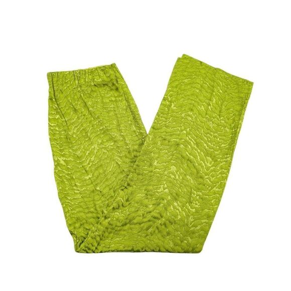 H&M Patterned Viscose Trousers Olive Green Women's Medium - Picture 1 of 7